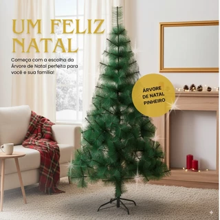 Árvore de Natal Estilo Pinheiro Realista 1,5m 1,8m 2,1m 2,4m Natural e Charmosa para Decorar