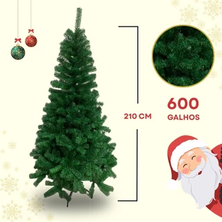 Árvore de Natal Super Cheia  1,5m 1,8m 2,1m 2,4m  450 a 900 Pontas  Fácil Montagem para Decorar sua Casa