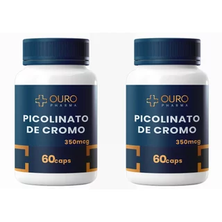 KIT 2 Picolinato de Cromo 350mcg Matéria Prima Importada - 60 cápsulas cada frasco em Oferta na Shopee