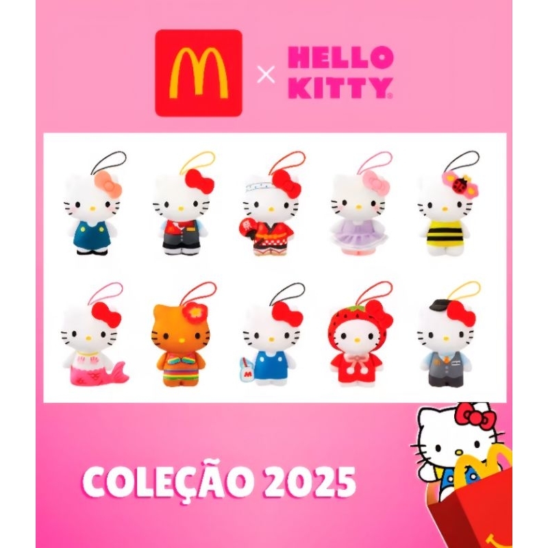 hello kitty mc donalds 2025 coleção completa com 10 hello kitty ...