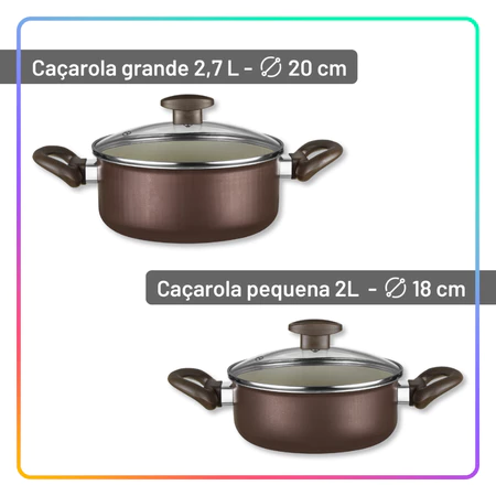 Jogo de panelas antiaderente 10 peças com utensílios e frigideiras 