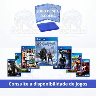 Video Game Ps4 Slim Playstation 4 + Controles + 1 Jogo - Garantia - 500GB ou 1TB