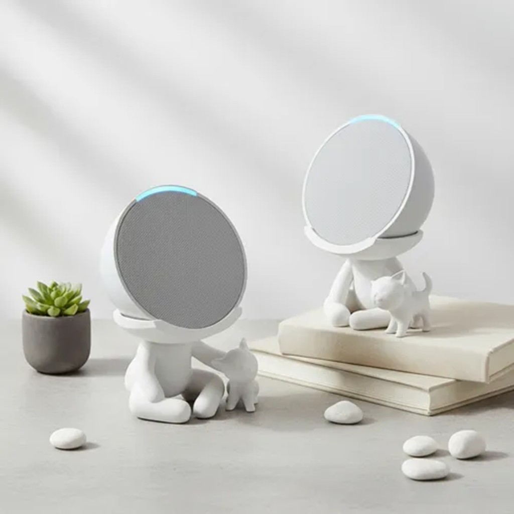 Suporte Alexa Echo POP. Escultura Robert Plant Gato, cachorro, Violão, Presente, decoração Amazon