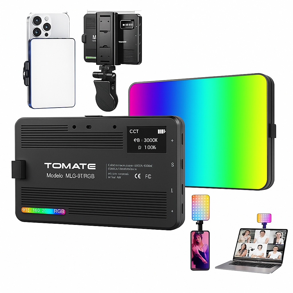 Luz de preenchimento RGB MLG-117 Tomate Para Câmera e Celular | Shopee ...