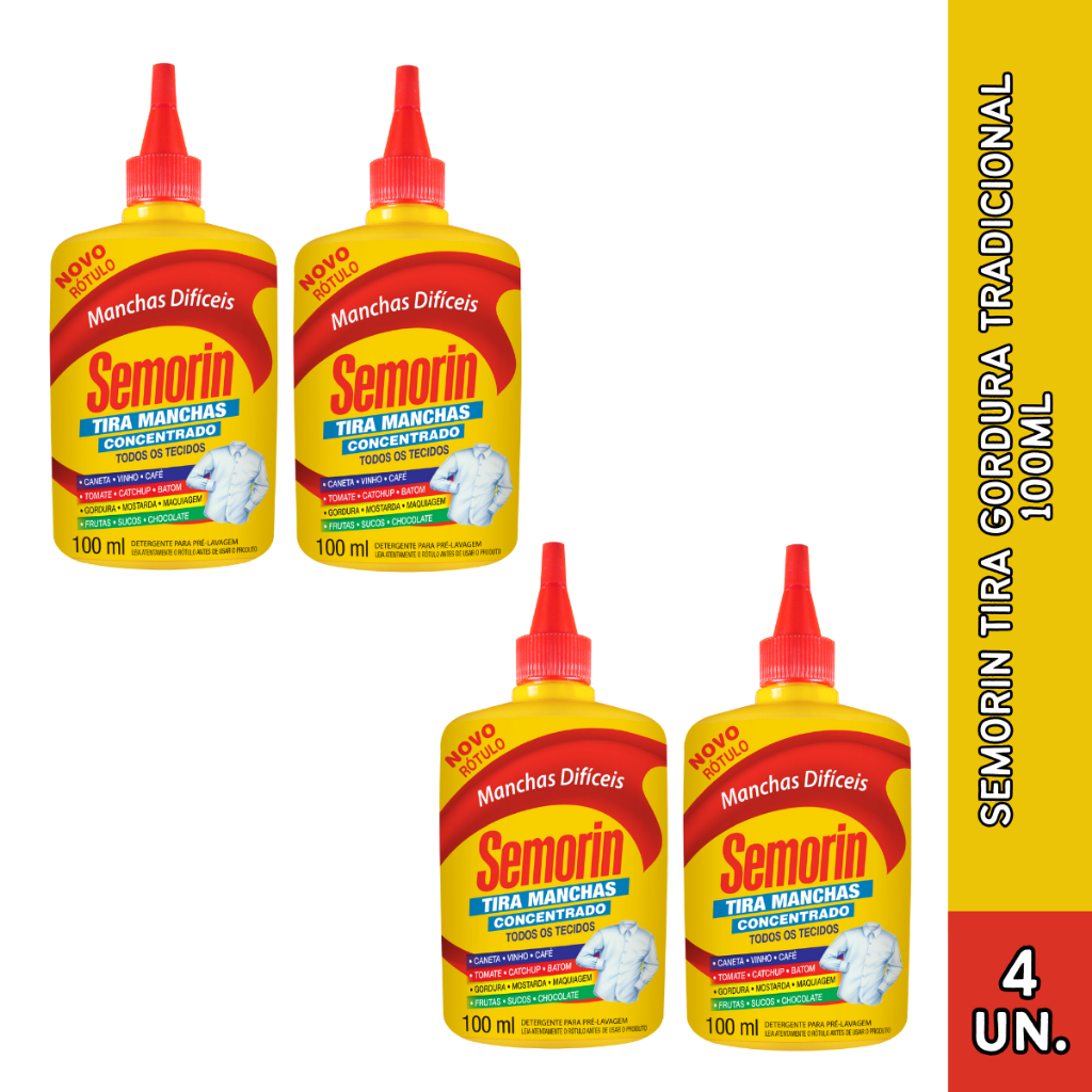 Semorin Tira Manchas de Tecidos e Roupas 100ml Escolha a Quantidade ...