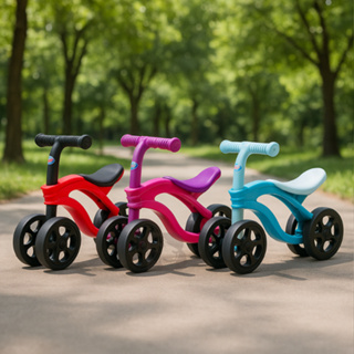 Bicicleta de Equilíbrio 4 Rodas Sem Pedal Estável Andador Infantil Menino e Menina Criança