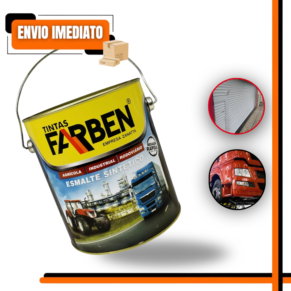 Tinta Automotiva Esmalte Sintético Farben 3,6L – Pintura de Alta Qualidade para Veículos e Metais