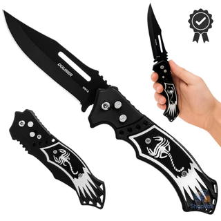 Canivete Automatico Saque Rapido Com Trava Clip de bolso metal inox Caça Pesca Camping Escorpiao