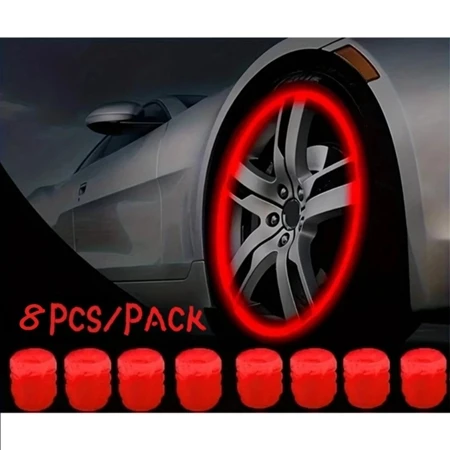 Kit 8 Tampa De Válvula De Pneu Fluorescente Luminosa Brilha Escuro Carro Moto Bicicleta Estilo