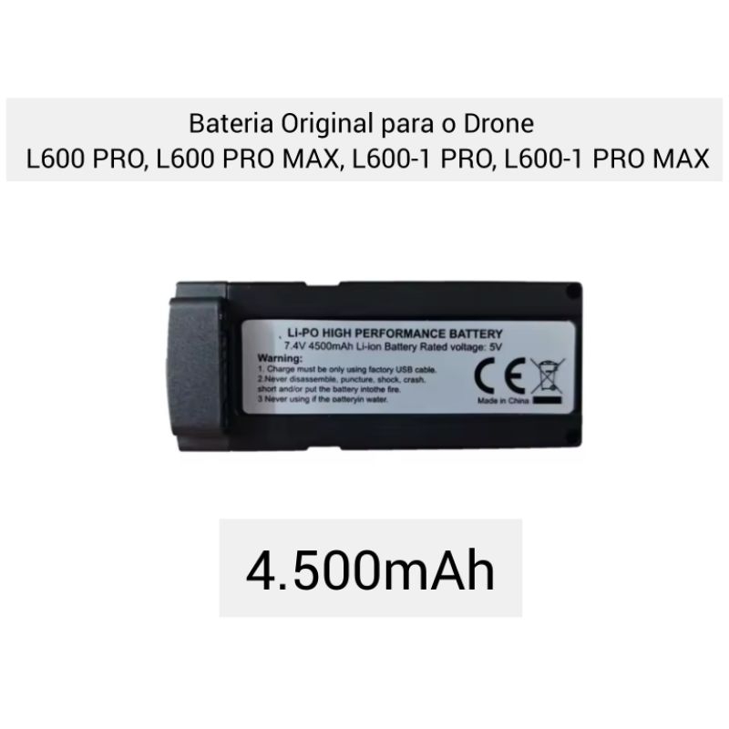 Bateria Original 4.500mAh para o Drone l600 pro Max, L600-1, toda a ...