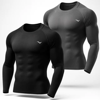 Camiseta de Compressão Manga Longa Comprida Masculina Premium Pro Esportiva Térmica