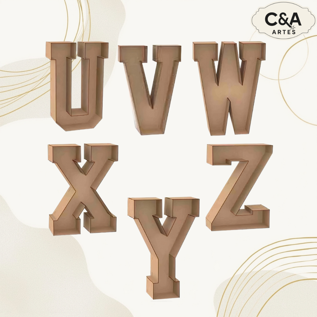 Letras Decorativas De Mesa 30cm em MDF Cru Alfabeto Completo para ...