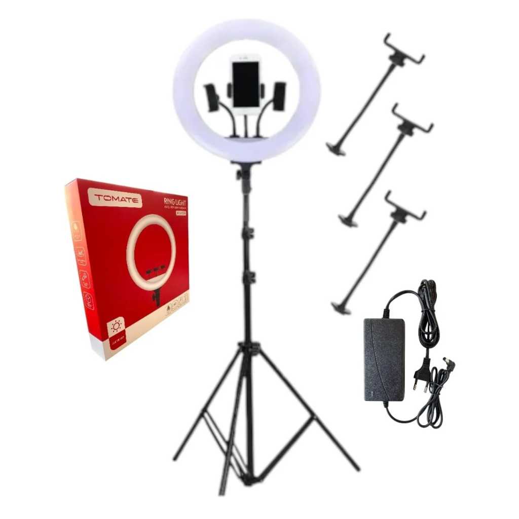 Kit Iluminador Ring Light de 14'e10' polegadas Com Tripé 2,1 metros MLG ...