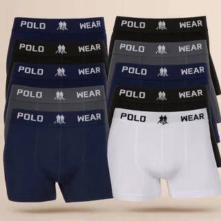 Kit 5 ou 10 Cuecas Boxer Masculinas Polo Wear Microfibra Leve e Elástico Confortável em Oferta na Shopee