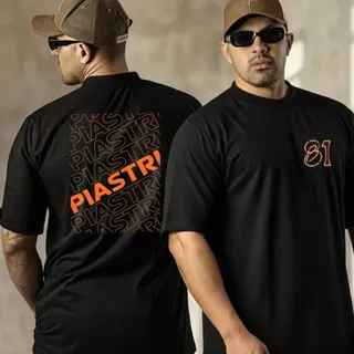 CAMISETA OVERSIZED MASCULINA STREETWEAR OSCAR PIASTRI 81 CAMISETÃO MANGA LONG 100% ALGODÃO