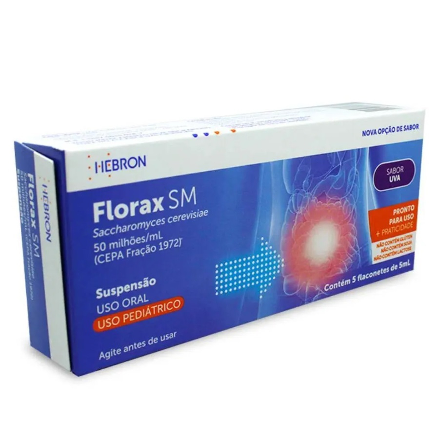 Florax SM probiótico infantil 5 flaconetes com 5 ml cada sabor ...