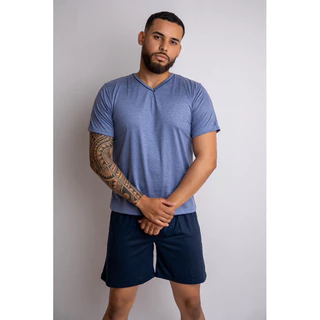 Pijama Masculino manga curta com shorts. em Oferta na Shopee