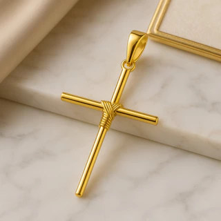Pingente Masculino De Crucifixo Banhado a Ouro 24k Pingente De Cruz Medalha em Oferta na Shopee