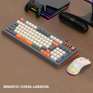 Kit de teclado e mouse para jogos Teclado Ultramax T102 com três cores luminosas Com botão multimídia