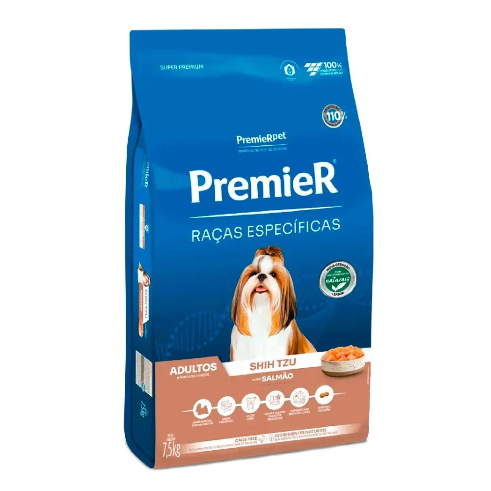 Imagem do produto Ração Premier Raças Específicas Cães Adultos Shih Tzu Salmão 7,5kg no catálogo Master Pet