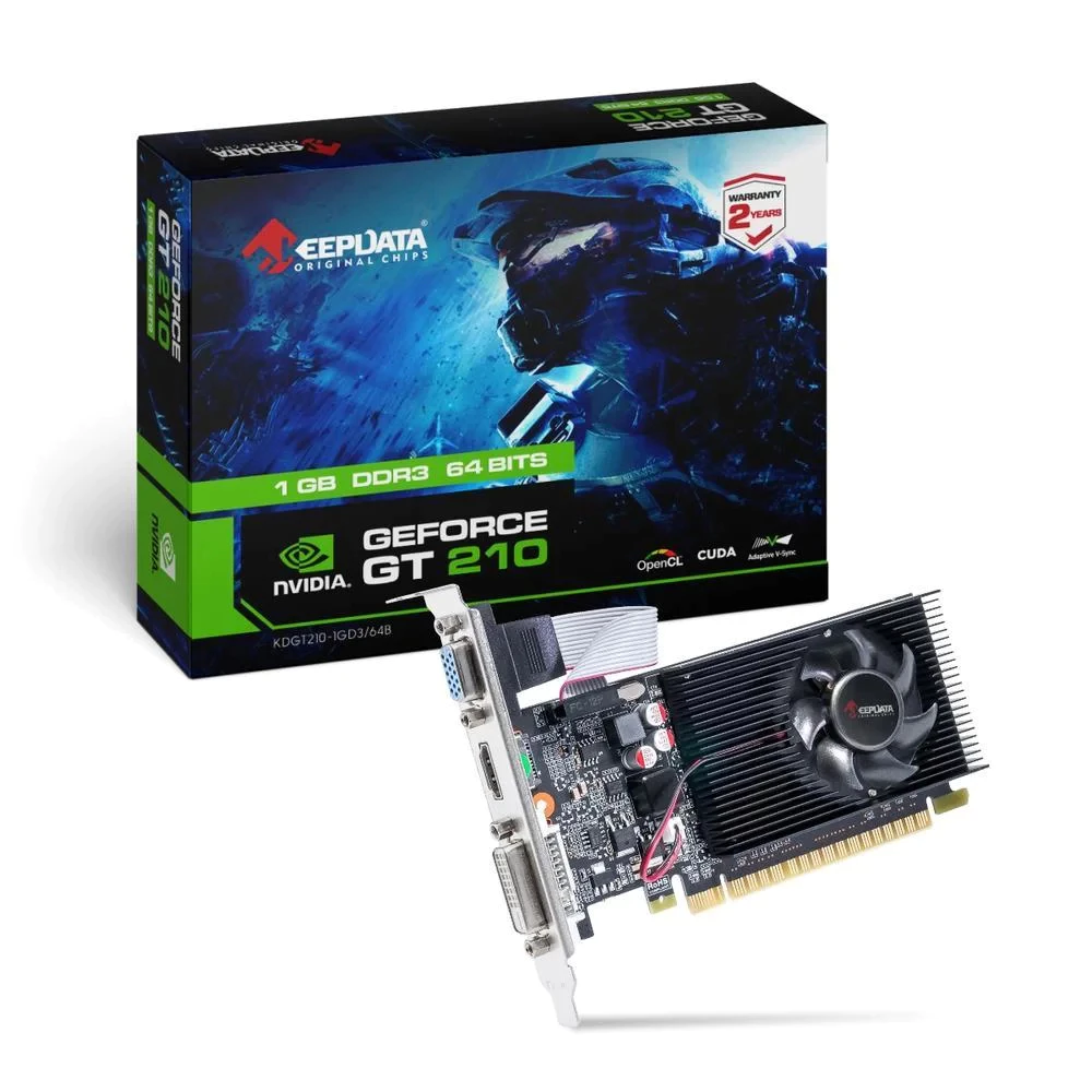 PLACA DE VÍDEO 1GB GT-210 NVIDIA KDGT210 1GD3 DDR3 64BITS KEEPDATA