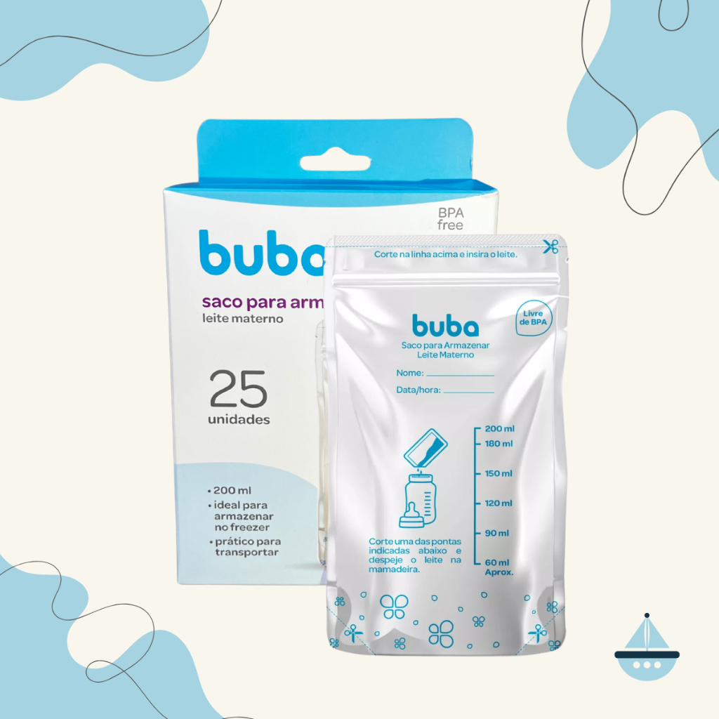 Saco Para Armazenar Leite Materno 25 Unidades - 200ML - BUBA | Shopee ...