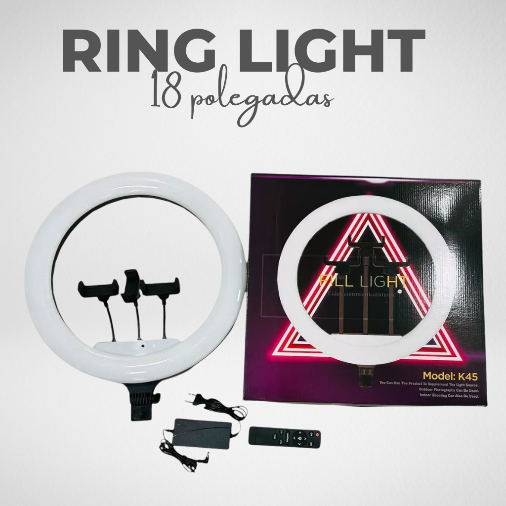 Ring light 18 polegadas 46 cm com controle - sem tripé com