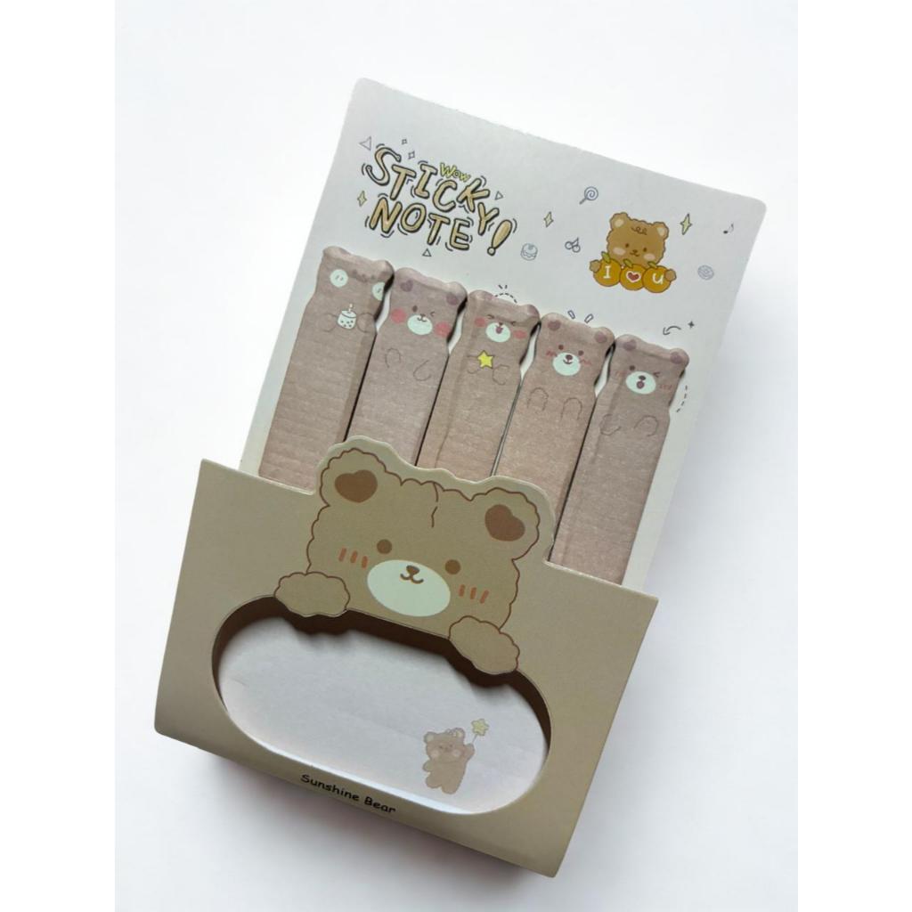 Bloco de Anotações Sticky note Fofo 20 fls Marcador de Página Kawaii Ursinho