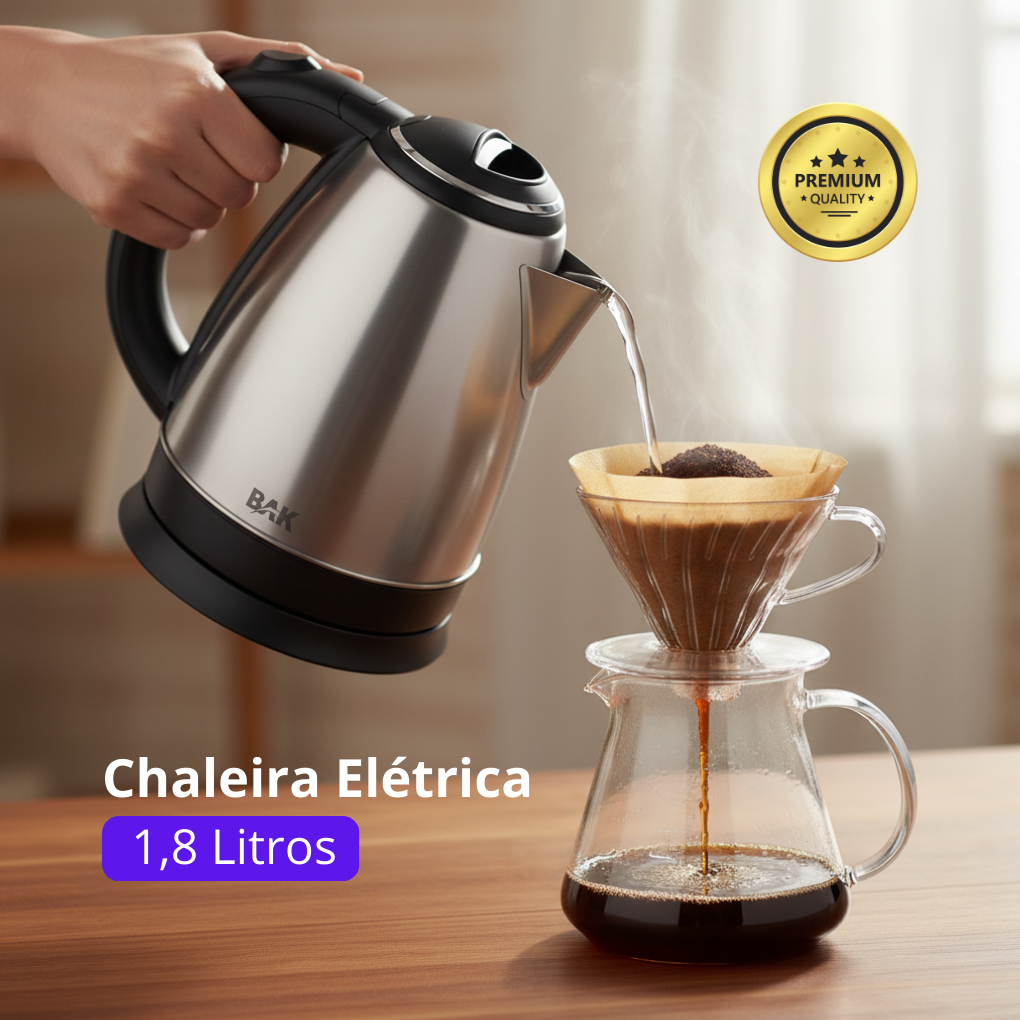 Chaleira Eletrica 110v em Inox 1,8 litros resistente muito útil para ...