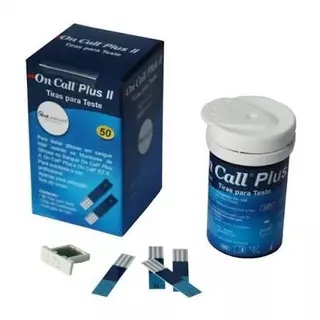 ONCALL PLUS II TIRAS DE GLICOSE (50 TIRAS) ENVIO IMEDIATO - DIABETES-GLICEMIA