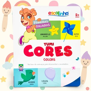 Livro Infantil Bebê Primeiras Palavras Em Inglês E Português Cores Montessori Capa Dura Premium em Oferta na Shopee