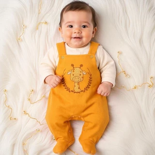 Saída Maternidade Menino Safari Luxo 3 Peças Macacão Girafinha Laranja Manta 100% Algodão em Oferta na Shopee