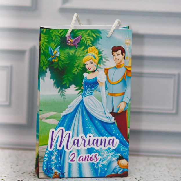MINI Sacola Surpresa CINDERELA Lembrancinha Personalizada- Festa Infantil - Pegue e Monte - Mimo Decorativo