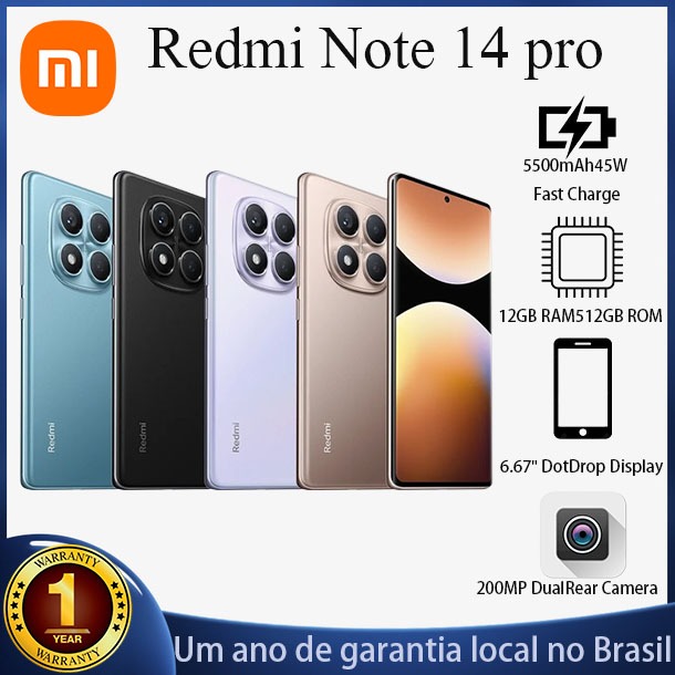 Celular xiaomi original Redmi Note 14 Pro 4G NFC 512GB/256GB Global ...