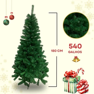 Árvore de Natal Verde Clássica – 4 Tamanhos (150 a 240 cm) com 450 a 900 Galhos