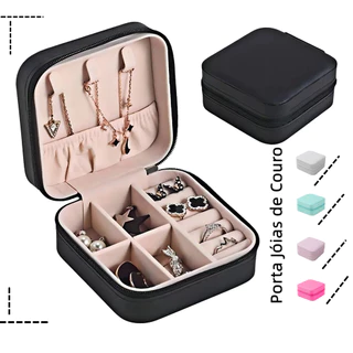 Porta-Jóias Mini Estojo Porta Joia Brincos Anéis De Bolsa para Viagem Bijuterias Organizador Colar Armazenamento Caixa em Oferta na Shopee