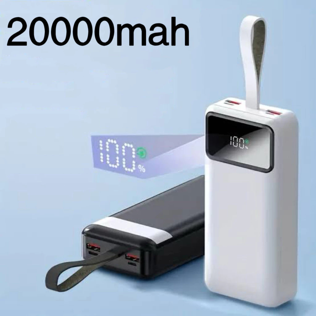 Power Bank Universal de 20.000mAh Carregador Portátil para Android e iOS, Inclui Lanterna Integrada