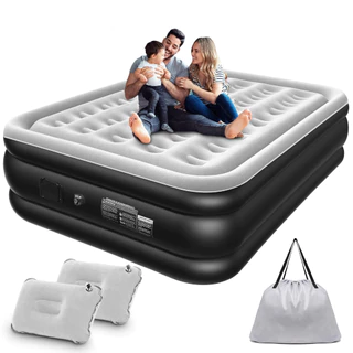 Colchão Inflável Queen Elétrico com 2 Travesseiros 203x152x46cm