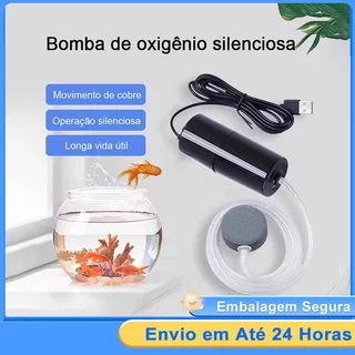 Bomba Aeradora Silenciosa Doméstica , Mini De Oxigênio Para Aquário USB Ultra Silenciosa