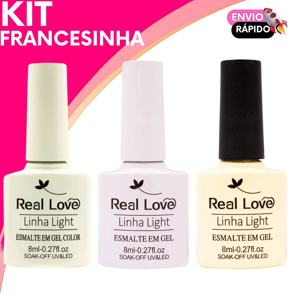 Kit Francesinha Real Love Esmalte em Gel Linha Light Color - Branco ...