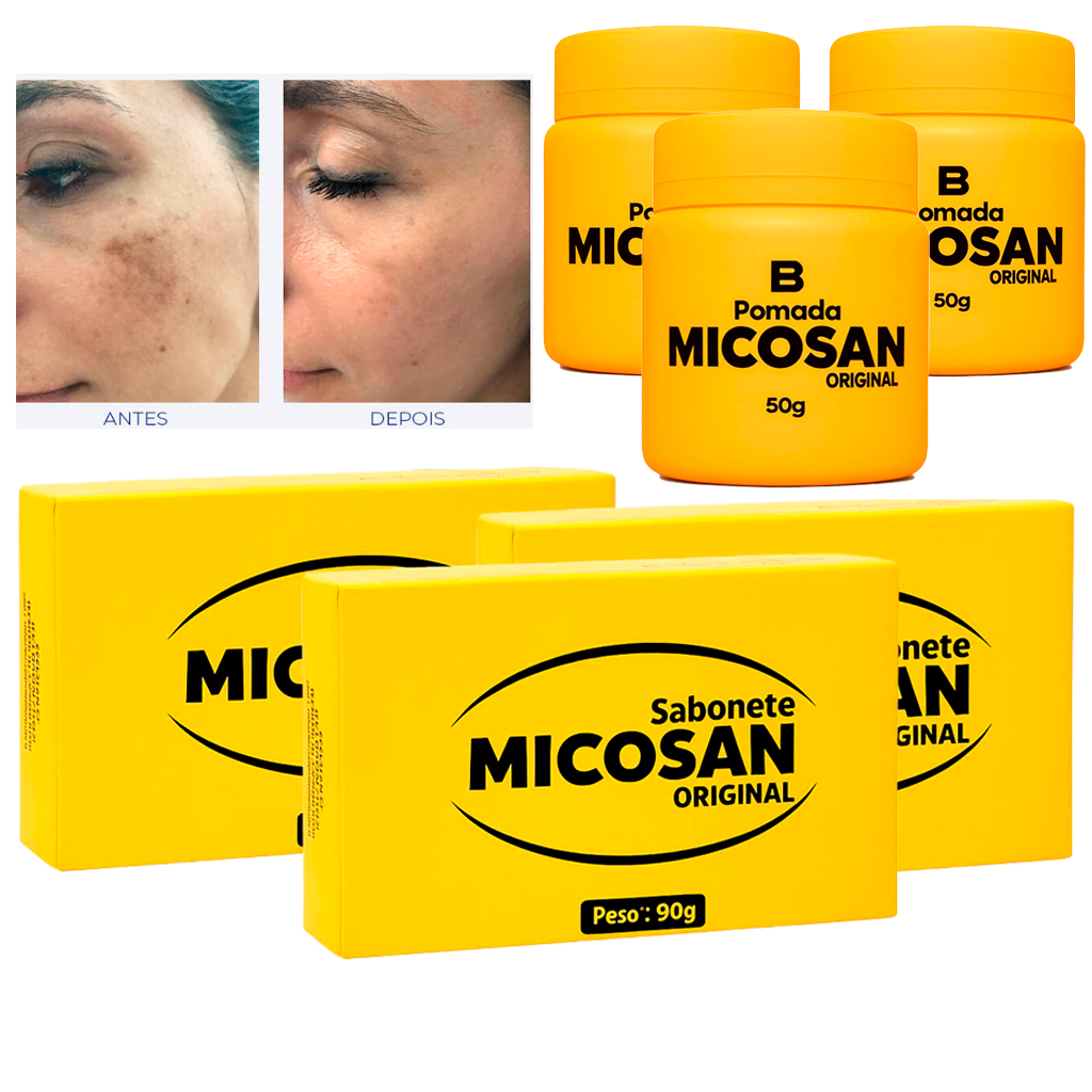 Kit Sabonete 90G e Pomada Clareador Facial Micosan 50G Seca Espinha ...