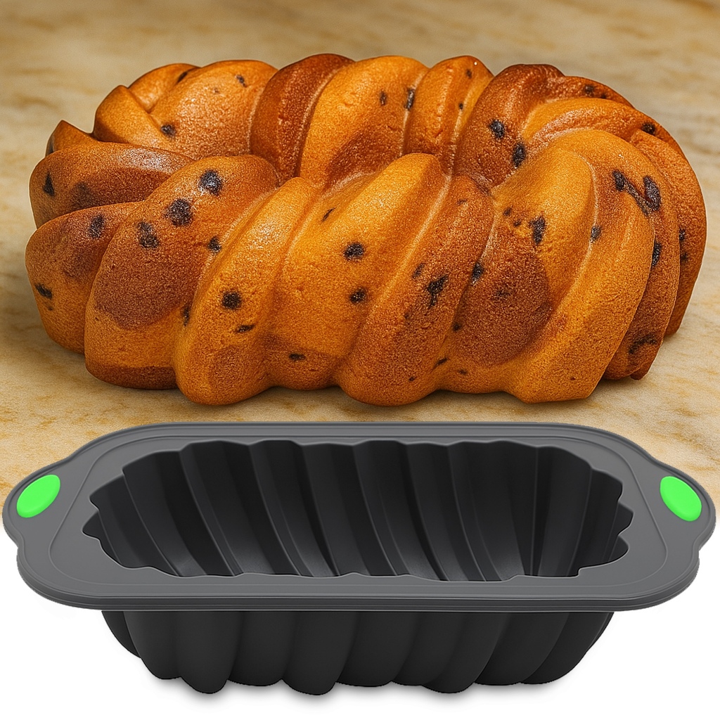 Forma Silicone Assadeira Retangular 3D Bolos Tortas Pães Con