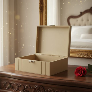 Frasqueira Baixa Baú Organizador MDF com Tampa e Fecho e dobradiça P,M,G Decoração Artesanato em Oferta na Shopee