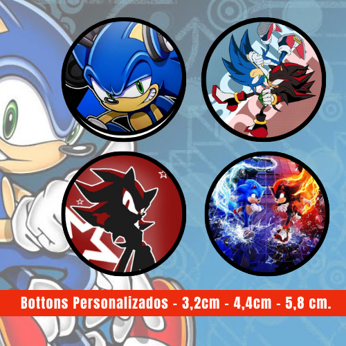 Bottons Pins Button SONIC 3,2cm - 4,4cm - 5,8cm SPIDER Broche Botom ...