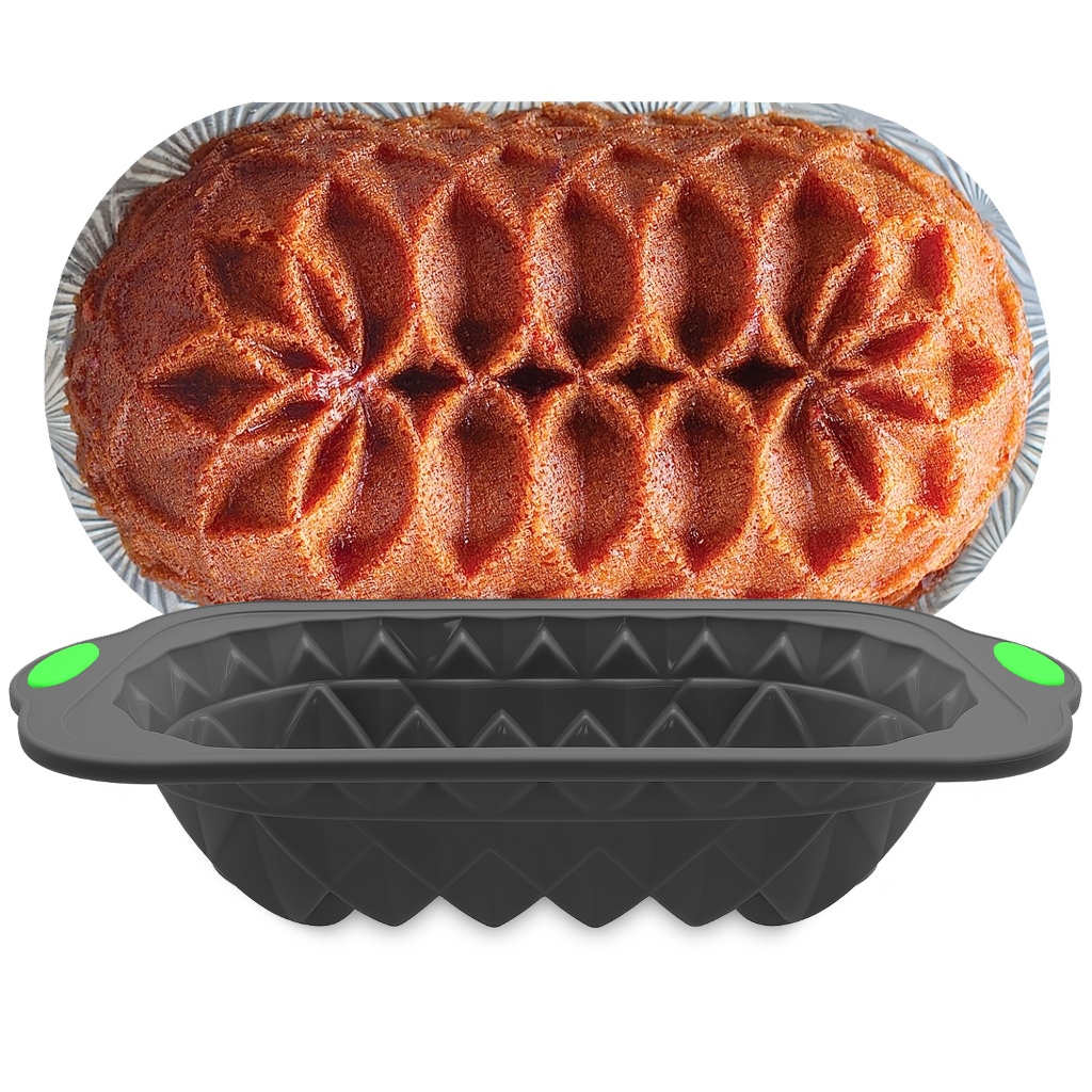 Forma Silicone Assadeira Retangular 3D Bolos Jubilee Tortas 