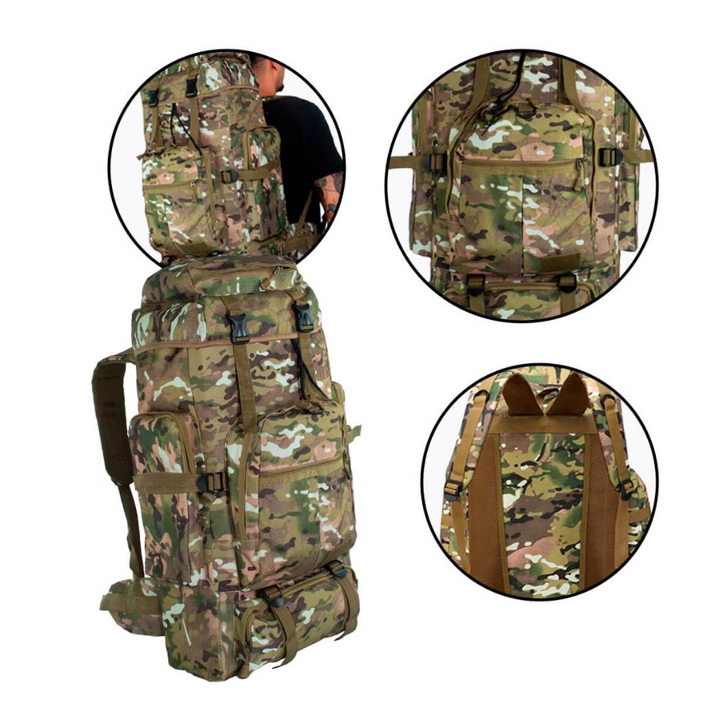 Mochila Cargueira para Viagem Camping [Camuflado] | Shopee Brasil