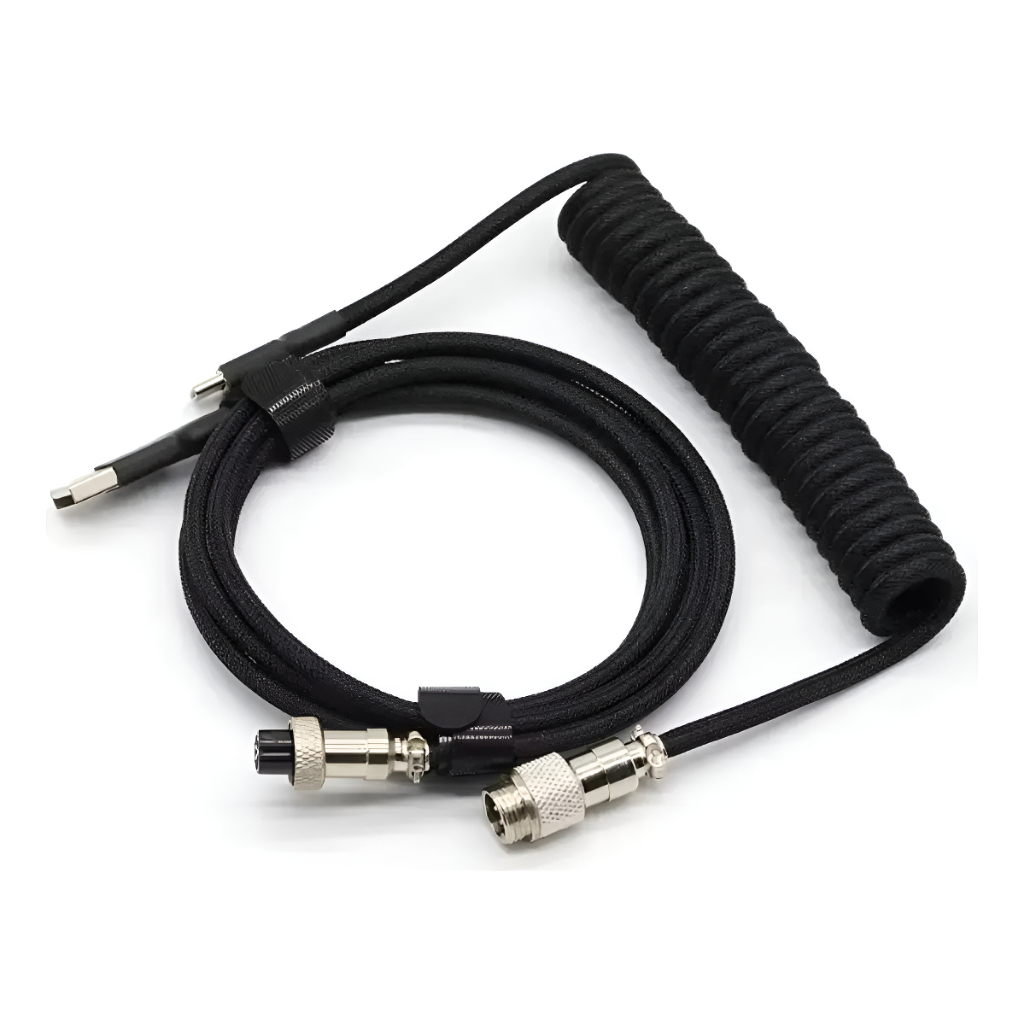 Cabo Enrolado Coiled Teclado Usb-c Mecânico Aviador Premium