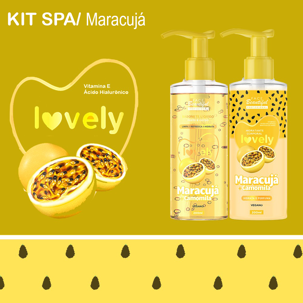 Kit Spa Hidratante Corporal e Gel de Limpeza Fruta Lovely Face