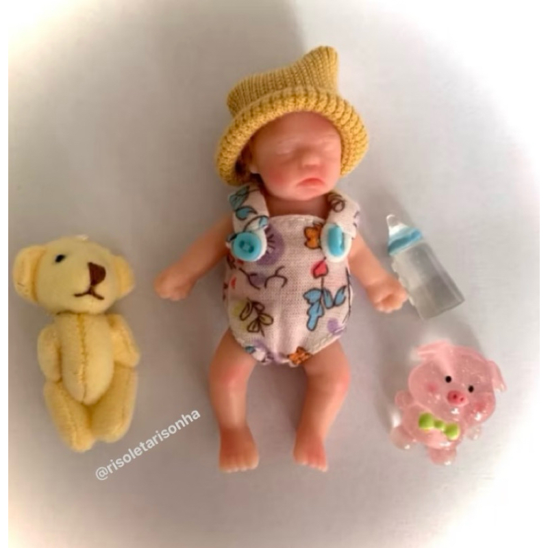 Mini Bebê Reborn Silicone 8,11,13cm e 15cmcm Shopee Brasil