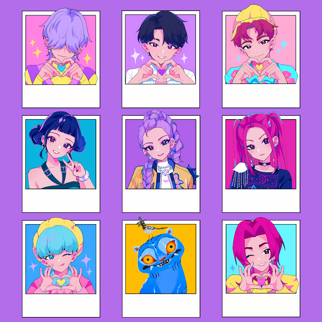 9 Adesivos Figurinhas Stickers Guerreiras do K-Pop Huntrix Saja Boys ...